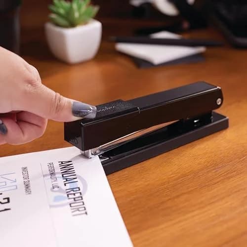 20-Sheet Capacity Jam-Free Metal Desktop Stapler, Black with Low-Staple Refill Indicator