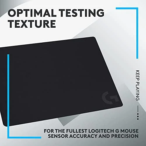 Cloth Gaming Mouse Pad, Sensor-Optimized Moderate Friction Surface, Non-Slip Base, Compatible with Mac & PC, 340 x 280 x 1 mm, Black
