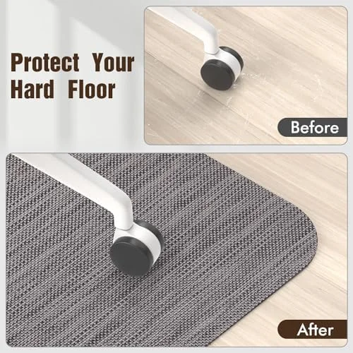 Large 36" x 48" Hard Floor Desk Chair Mat – Non-Slip Anti-Scratch Protector for Hardwood, Tile & Hard Surface Floors, Office & Home Use