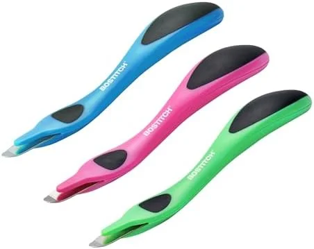 3-Pack Vibrant Magnetic Push-Style Staple Remover for Home, Office & School Use
